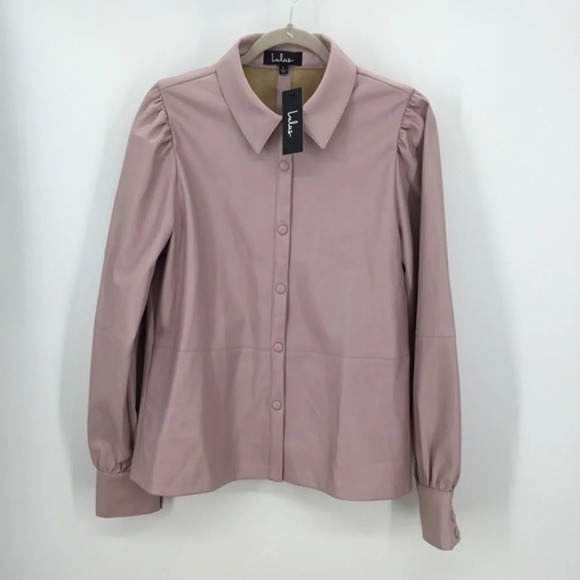 Lulu’s Women’s Shirt Jacket Blush Color Faux Leather NWT - Picture 1 of 5